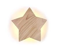 LED Bois Étoile Lampe Murale Moderne Créatif Dessin animé Applique murale Veilleuse Lampes de chevet pour Bébé Les enfants Chambre Salon Salle Escaliers Décoration Plafonnier Lumière chaude Ø19cm