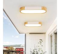 LED Bois Plafonnier Rectangle Ovale Plat Lampe de Plafond 3000K/4000K/6000K Moderne Style Luminaire Plafonnier Minimaliste Nordique Intérieur Plafonnier Couloir Balcon (Blanc Lumière Neutre,65cm)