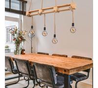 LED Bois Suspendu Plafonniers Clients Chambre Luxe Lampe Chanvre Filament