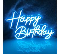 Led Bon Anniversaire Signe Néon Glace Bleu Nuit Atmosphère Lumière Chambre À Coucher Salon Décoration Lumière Fête D'anniversaire Surpr Alimentation Usb Pour Fond Fête Chambre À Coucher 5v,16,5x11