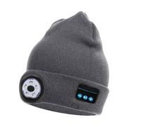 LED Bonnet BluetoothHomme, Bonnet Avec Lampe Frontale LED, Idee Cadeau Homme Original Bonnet Homme, Bonnet Éclairé Par LED Rechargeable Par USB Pour La Randonnée, Le Jogging Et Le Cyclisme De Nuit