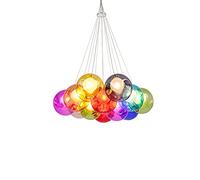 LED Boule Moderne en Verre et G4 LED Lampe Pendentif Lampe Suspendue Creative Lustre réglable en Hauteur Belle Lampe Pendentif Boule en Verre Couleur Lampe Suspension Pour salle à manger Salon Chambre