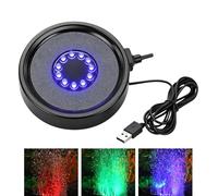 LED Bubbler for Aquarium Fish Tank - Air Stone Oxygen Pump Light for Pond | Color Changing Bubble Diffuser with Submersible Design, Decorative Aeration System for Fish Health