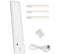 Led Cabinet Light, Led Cabinet Light With Full Motion Sensor Magnetic Plates And Double Adhesive For Fixing Without Drilling, Usb-C Charging Cable Included