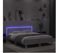 LED Cadre de lit double - VIDAXL - sans matelas - blanc 140x190 cm L2302