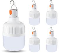 Led Camping Lamp,Usb Rechargeable Camping Lamp,3 Lighting Modes Brightness Camping Fishing Hiking Portable Lantern Outdoor Emergency Power Outage (5 Pack)