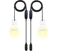 Led Camping Light With Switch,2 X 7w Rechargeable Bulbs,Dimmable Tent Light,3 Lighting Modes 2700-5000k,Emergency Light With Hook,6.2m Usb Cable,Lantern