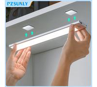 LED capteur de mouvement lumière veilleuse sans fil USB sous armoire lumière pour armoires de cuisine chambre armoire capteur éclairage intérieur 3color in one Lamp