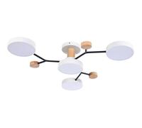 LED Ceiling Light with 4 Heads, 36 W Neutral White, 4500 K, Wood Decoration Ceiling Light Diameter 66 cm for Living Room, Kitchen