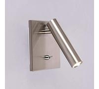 LED Chambre lampe de chevet Hôtel encastré Ingénierie liseuse, tête de lit Hôtel moderne Focused lampe d'éclairage Accent, 3W Night Lights Sconces Mur réglable Spotlight (Color : Sand nickel)