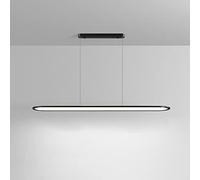 LED Chandelier Kitchen Island Pendant Light, Rectangle Metal Hanging Ceiling Lamp Minimalist Dining Table Lighting Fixture, 6000K Chandeliers for Office Restaurant