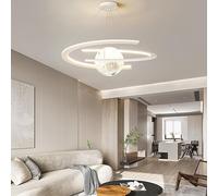 LED chaner salon lumière principale moderne simple abat-jour en verre éclairage décoratif style scandinave lampe anneau minimaliste lune pendentif lumière chambre restaurant hôtel plafonnier (Couleur