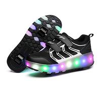 LED Chaussures de LED Roulettes USB Rechargeable Nouveau Style Lumières Clignotant Couleur Changeant Chaussures de Multisports Outdoor à Roulettes Sports Gymnastique Sneakers avec Rouleau Fille Garçon