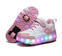 LED Chaussures de LED Roulettes USB Rechargeable Nouveau Style Lumières Clignotant Couleur Changeant Chaussures de Multisports Outdoor à Roulettes Sports Gymnastique Sneakers avec Rouleau Fille Garçon