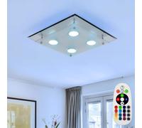 LED Chrome Couvrir Lampe Chambre-Salon RGB Variateur Télécommande Verre Lampe