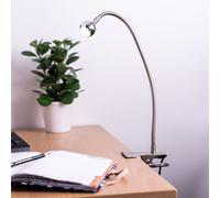 Lampe de table d'écriture LED salle à manger lampe de lecture à pince chrome spot flexo mobile