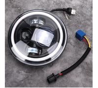 LED Conduite 7 pouces Phare Rond, Phare LED Rond Halo Angle Yeux Feux Diurnes Clignotants Remplacement Lampe Remplacement