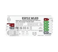 LED Controller LED Dimmer 4 Channel Output ESP32 WLED LED Light Strip Controller DIY Dynamic Lighting Mode Voice Control Digital RGB IC Light String(White)
