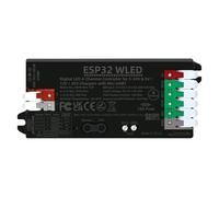 LED Controller LED Dimmer 4 Channel Output ESP32 WLED LED Light Strip Controller DIY Dynamic Lighting Mode Voice Control Digital RGB IC Light String(Black)