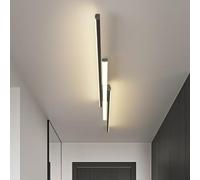 LED couloir Plafonnier bureau Blanc chaud applique murale moderne noir Ø120 | Suspension luminaire minimaliste décoration rectangle lustre de plafond créatif pour Îlot de cuisine salon allée chambre