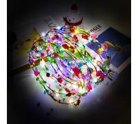 Led Couronne Bandeau 10pcs, Garland Light Couleur Headwear Fleur Headwear, Fête D'anniversaire De Noël Décoration De Mariage Couronne Headwear