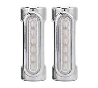LED Crash Bar, 2PCS Moto Highway Bar Light Chrome Universel pour Tube Anti collision de Diamètre de Tuyau de 1,25 Pouces