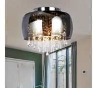 LED Cristal Lumière de Plafond Verre Lampe Fumée Sommeil Chambre Couloir Chrome