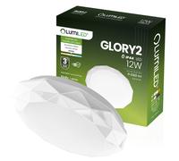 LED-Deckenleuchte Glory 2 Diamant 26cm, 12W, IP44, rund, LUMILED