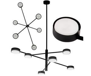 LED-Deckenleuchte Pendel 6x GX53 Kronleuchter Reflektor Schwarz OVILO LUMILED