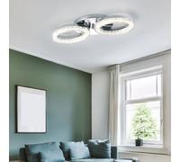 Plafonnier LED 14 watts salle à manger spots chromés anneaux lumière Reality lights R62252100