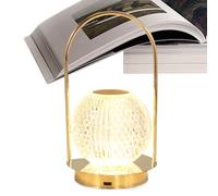 LED Desk Lamp Dimmable, Cordless LED Table Light, Touch Control Desk Lamp, Modern Bedside Light, Portable Crystal LED Lamp, Ambient Table Lamp Lighting, Adjustable Brightness LED Light, Acrylic