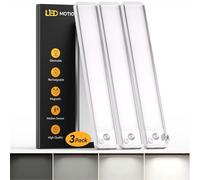 LED Detecteur de Mouvement Interieur(Lot de 3), Super Lumineux 6000K Reglette LED Cuisine, Batterie Longue Durée 2200mAh, 30CM, Rechargeable, Dimmable, Magnétique Sans Fil Lampe Placard | Étagère