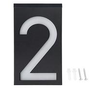 LED d'extérieur à énergie solaire lumière de signalisation de numéro plaque lumineuse de direction de porte de magasin d'hôtel de maison numéros de maison (numéro 2)