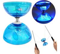 LED Diabolo Tripler Roulement à Billes Kit Jonglerie - Lumineux Diabolo pour Débutants & Professionnels | Cirque Jeu Accessoires pour Les Enfants & Les Adultes | avec Ficelle, Sac en Filet & 2 Bâtons