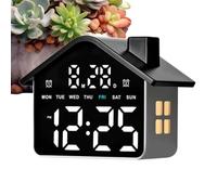LED Digital Alarm Clock - House Shaped Dimmable Date Display Bedside Unit | Charming House-shaped Design Adds A Playful, Modern Decorative Touch To Bedroom Nightstands, Office Desks, Or Kitchen Shelves