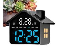 LED Digital Alarm Clock - House Shaped Dimmable Date Display Bedside Unit | Charming House-shaped Design Adds A Playful, Modern Decorative Touch To Bedroom Nightstands, Office Desks, Or Kitchen Shelves