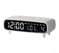 LED Digital Alarm Clock with pour temp Display USB Port LED Digital(white) | Bright LED screen, shows time date week pour temp, easy read day or night, plastic build, modern oval shape