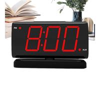 LED Digital Clock - Bright Red Digit Desk Alarm Screen, Compact Table Time Keeper Device | Bedroom Kitchen Workplace School Hotel Hostel Dorm Apartment Living Space Wall Desk Modern Electronic