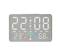 LED Digital Clock With pour temp Humidity Display Silent Dual Alarm | ABS Material, 4-level Brightness, Wall Or Desk Mount, Silent Operation, Shows Time Date pour temp Humidity
