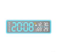 LED Digital Wall Clock 39.2x12.2x3cm Dual Alarm Silent Ambient Glow | ABS Material Multi-Color LED Display Shows Time Date Temperature Humidity Weather Flexible Wall Or Table Placement