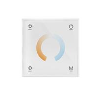 LED dimmer controller CCT panel controller wall-mounted knob touch panel color temperature T2 T2-1 suitable for DC 12V 24V dual white LED light strip(T2 White Only)