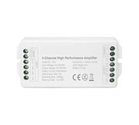 LED dimmer controller high speed high performance amplifier PA4 4 channel PA5 5 channel LED controller DC12V/24V suitable for 5050 RGB RGBW LED light strip(PA5 5-Channel)
