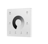 LED Dimmer Controller TW1-4 TW2-4 TW4-4 TW5-4 Wall Touch Panel 2.4G 4Zone Dimmer Switch Controller for Monochrome RGB RGBW RGBCCT LED Light Strips(TW1-4 (Black))