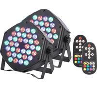 LED DJ Par Light, 36 LED RGB, télécommande,2 pièces