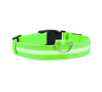 LED Dog Pet Collar Flashing Luminous Creative Dog Cats Adjustable Safety Light Up Nylon Tag Supplies Pets Products Accessories (Green Medium)