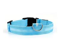LED Dog Pet Collar Flashing Luminous Creative Dog Cats Adjustable Safety Light Up Nylon Tag Supplies Pets Products Accessories (Blue. Large)