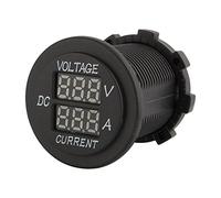 LED Double Voltmètre Numérique, Voiture Moto DC 12-24V Double LED Voltmètre Numérique Ampèremètre Ampèremètre Voltmètre Jauge Panneau Rond Moniteur De Tension Rougeindicateur de charge batterie 12v v