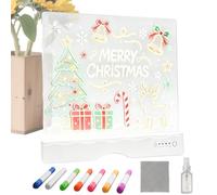 LED Drawing Board 16in Rechargeable With Markers 13 Light Effects Kids