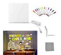 Led Drawing Board, Includes Light-Emitting Drawing Board, Tripod Stand, 12 Colored Pens, and 2 Cleaning Cloths, for Painting, Note-taking (20 * 20CM)