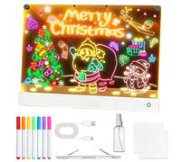 LED Drawing Board | Stand Light Up LED Acrylique Message Pad | Neon Art Doodle Glow Board | For Boys Girls Kids Teen Preschoolers Kindergarten Students